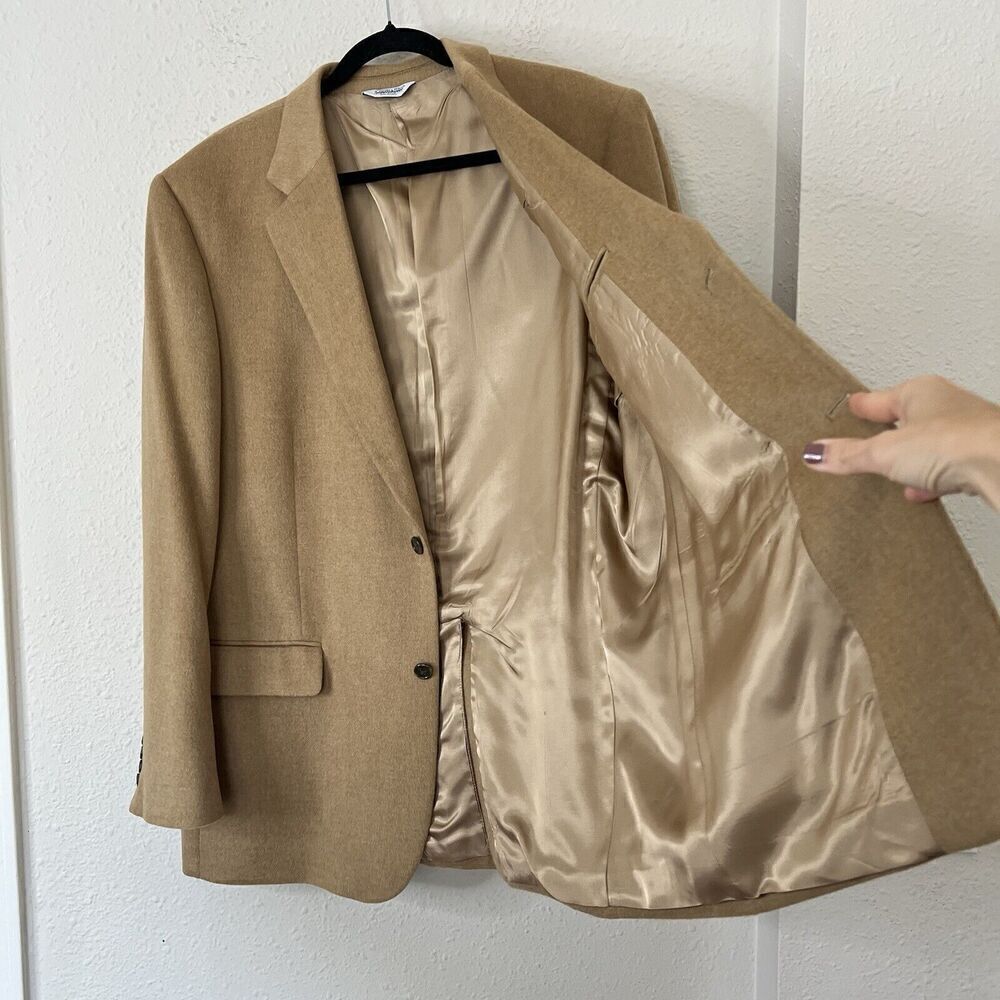 JOSEPH FEISS Mens Camel Hair Blazer Suit Size 46L Sport Coat Casual Jacket - Picture 10 of 12